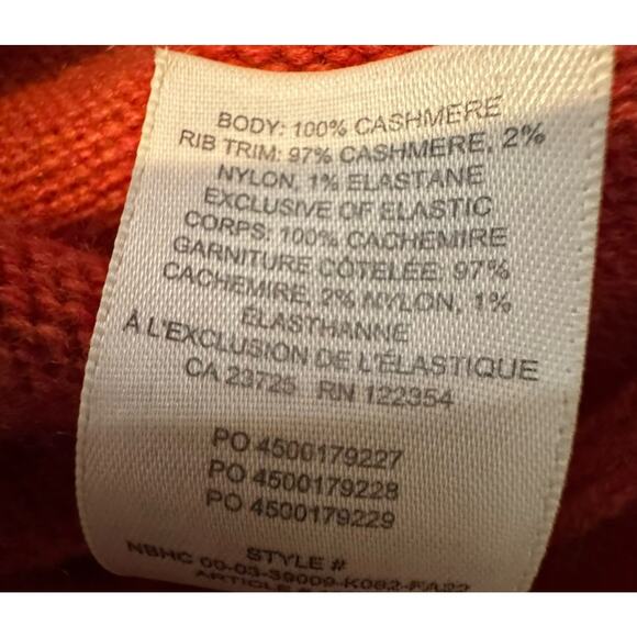 The Group by Babaton 100% Cashmere V Neck Crop Long Sleeve Sweater Orange S 2XS - Picture 4 of 4